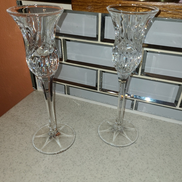Elegant Crystal Candle Holders Flutes - Picture 5 of 8